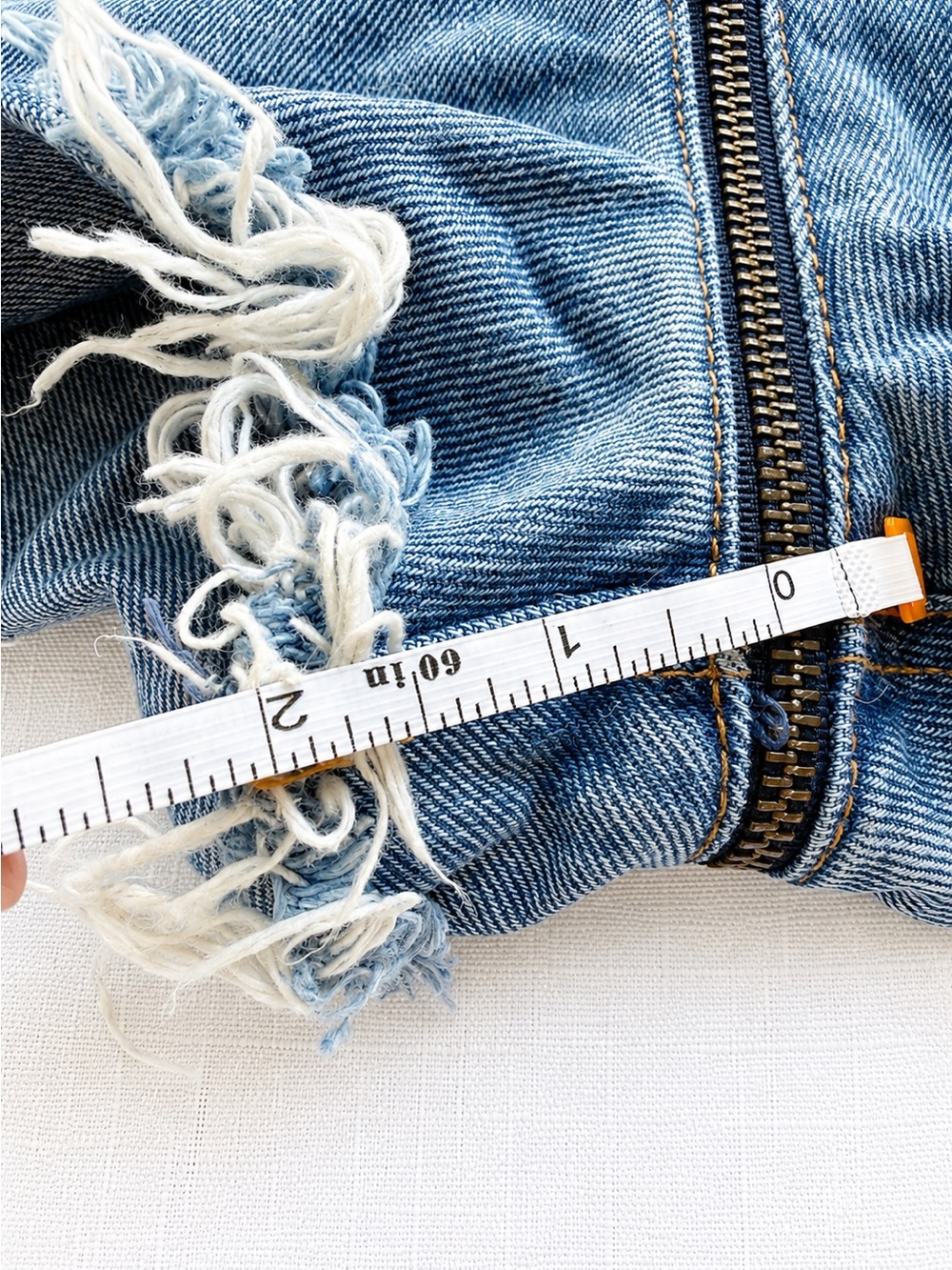 GRLFRND Denim Zip Front Cutoff Shorts | High Rise | Size 25 | Designer Revolve - Picture 6 of 7